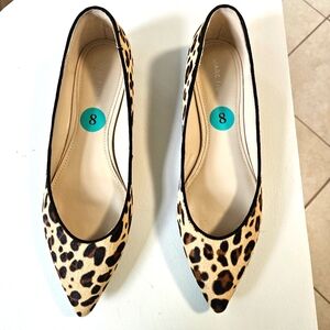 Marc Fisher Leopard Print Pointed Toes Flats Shoes Size 8